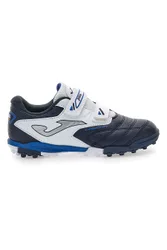 Scarpe da calcetto blu e bianche con doppio strappo Cancha JR 2503 31