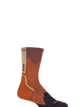 Mens and Women's 1 Pair BUFF Hike Merino Lightweight Crew Length Socks Ginger L - Orange - Size: Large - SockShop - FashionsVida