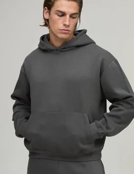 Herren Essentieller Übergroßer Kastenförmiger Kapuzenpullover Zum Überziehen Charcoal Größe XL - boohooMAN - FashionsVida