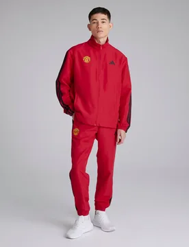 Manchester United x Essentials 3-Stripes Woven Tracksuit Red L - Adidas - FashionsVida