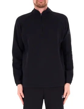 Felpa mezza zip NERO XL - EA7 EMPORIO ARMANI - FashionsVida