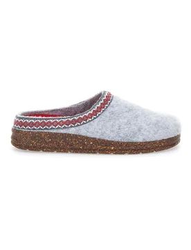 Pantofole Grigie in Feltro con Bordo Ricamato e Plantare Estraibile Pittarello Bio2 37 - STELLA DEL NORD - FashionsVida