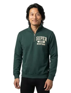 Sweat à Demi-zip Vintage Athletic Eagle Green M - Superdry - FashionsVida