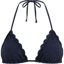 Top de bikini de triángulo y tejido perforado