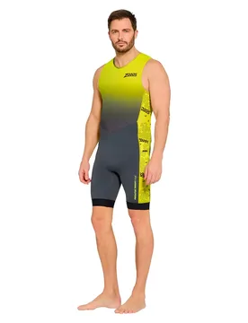 Predator Tour Sleeveless Trisuit Grey / Yellow 2XL Men - Zoggs - FashionsVida