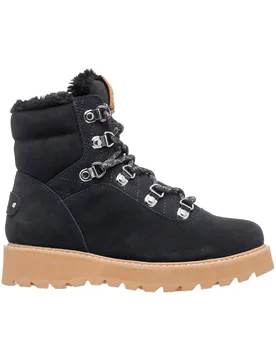 Gefütterte Apres Ski Stiefel Bradie Black Camel für Damen aus Leder Größe 7 US schwarz - Roxy - FashionsVida