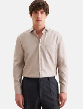 Regular Business Hemd Uni Beige 38 - Seidensticker - FashionsVida
