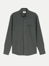 Hemd mit Button-Down-Kragen Grau S