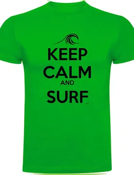 T-shirt à Manches Courtes Keep Calm And Surf Green 3XL - Kruskis - FashionsVida