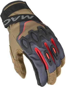 Guanti Moto Donna Zairona Taupe Nero Rosso taglia M - Macna - FashionsVida