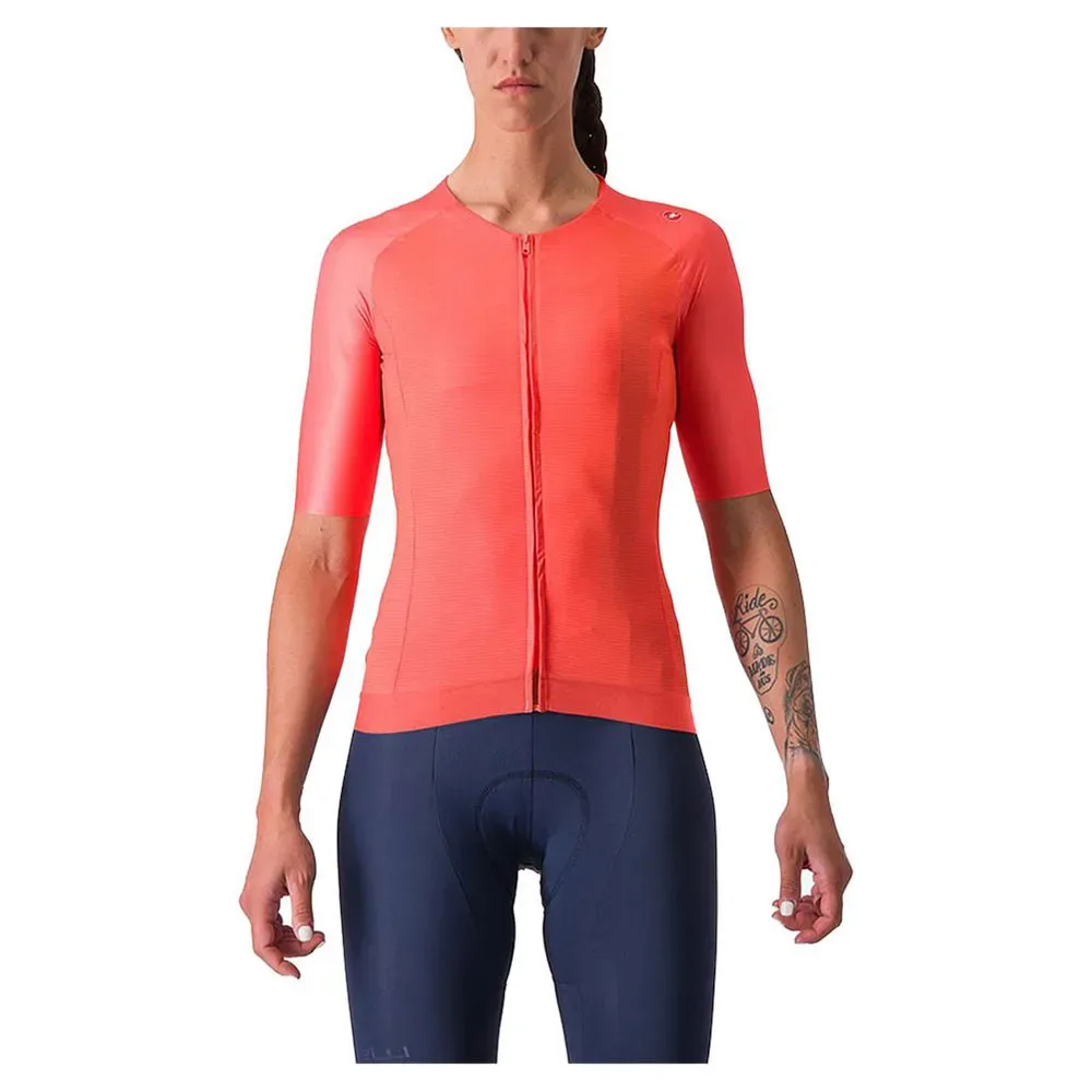 Maglia A Maniche Corte Aero Pro 7.0 Brilliant Pink - Castelli - FashionsVida