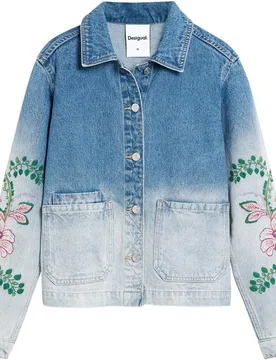 Chaqueta de mujer vaquera flores - Desigual - FashionsVida