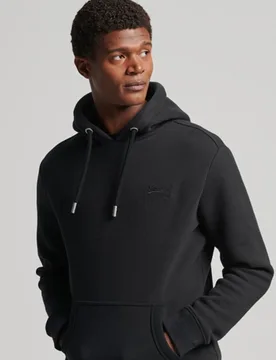 Superdry Herren Essential Hoodie aus Bio-baumwolle mit Logo Schwarz - Größe: S - 84.99 - FashionsVida