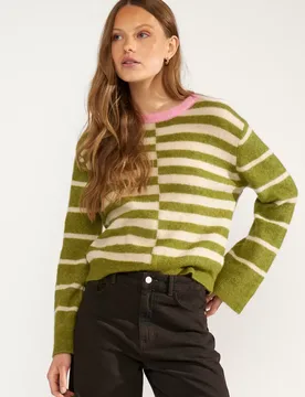 NURIETTE BLOCK STRIPE PULLOVER female - XL - FashionsVida