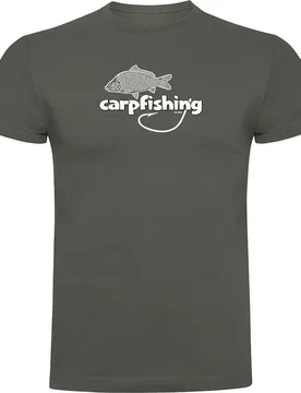 Carpfishing Short Sleeve T-shirt Dark Army Green L Men - Kruskis - FashionsVida