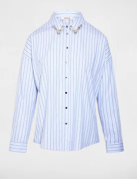 Camisa de mujer oversize de rayas - Morgan - FashionsVida