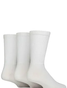 Mens and Women's 3 Pair SOCKSHOP Full Cushion Crew Bamboo Sports Socks White 12-14 - White - Size: 12-14 Mens - Lazy Panda - FashionsVida