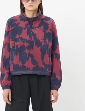 Prenda intermedia de media cremallera para mujer CHROMA FLEECE CROP HZ W - Salomon - FashionsVida