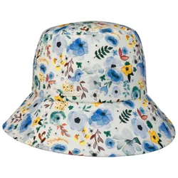 Floral Pattern Cotton Hat by - beige-blue - Damen - Size: One Size
