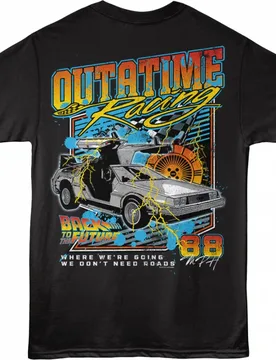 OUTATIME Racing Back To The Future Sic Fi t shirt for man Retro Time Machine Graphic Clothes All size Tops 100% cotton print Tee - Aliexpress - FashionsVida