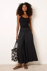 Women's Elasticated Waist Black Trousers Size: Small/Medium - Black - Size: S/M