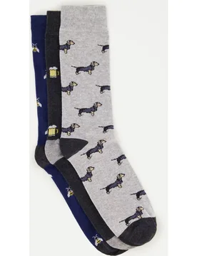 Pack de tres calcetines largos fantasía de hombre hechos en España - Easy Wear - FashionsVida