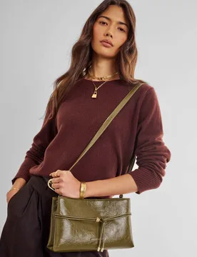 Faux Leather Cross Body Bag Olive female - Katie Loxton - FashionsVida