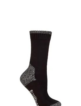 Women's 1 Pair SOCKSHOP RHS Royal Horticultural Society Cotton Gardening Boot Socks Black 4-8 - Black - Size: Small - Blueguard - FashionsVida