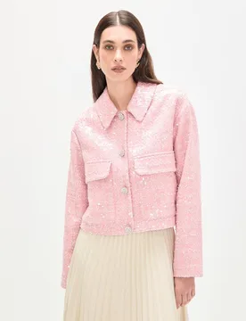 Chaqueta de mujer en tweed con lentejuelas - Lola Casademunt - FashionsVida