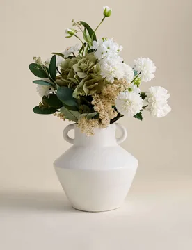 Artificial Large Real Touch Mixed Arrangement White - M&S - FashionsVida