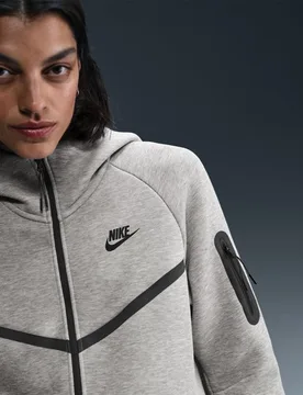 Tech Fleece Damen Kapuzenpullover - Grau - Größe S - Baumwoll-Jersey Grey S - Nike - FashionsVida