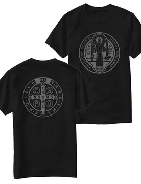 St. Benedict Medal Catholic T-Shirt 100% Cotton O-Neck Short Sleeve Summer Casual Mens T-shirt Regilion Streetwear - Aliexpress - FashionsVida