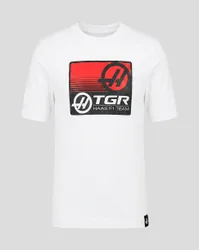 Official Haas Team Junior Full Logo Front Graphic T-shirt - White JXL Unisex