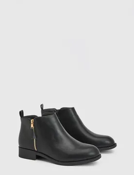 Women's Maddy Side Zip Flat Ankle Boots in Black Size: 3 - Black - Size: 3 - Dorothy perkins - FashionsVida