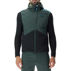 Gilet Crossover Padded Deep Forest / Black / Pale Lime
