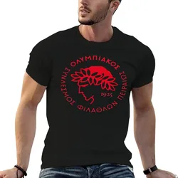 Olympiakos Classic T-Shirt Holiday Casual Short Sleeve Top