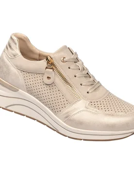 Leder-Keilsneaker "Sandra" beige 42 Damen - wonderwalk - FashionsVida