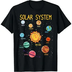 Solar System Planets Science SpaceT-Shirt Men Clothing Harajuku Streetwear Camisetas