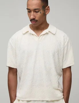 Herren Bm Frottee-Polo-Oberteil Ecru Größe XL - boohooMAN - FashionsVida