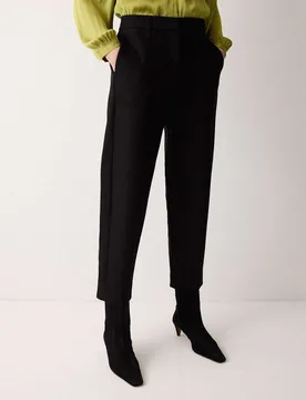 Pure Cotton Straight Leg Cropped Trousers Black female - Jigsaw - FashionsVida