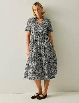 Navagio Pure Cotton Midi Shirt Dress White/Black female - Regatta - FashionsVida
