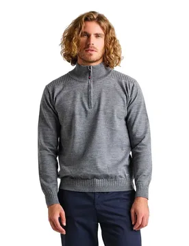 Seawool Half Zip Sweater Medium Grey 2XL Men - SLAM - FashionsVida