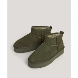Botines de pelo de mujer de ante