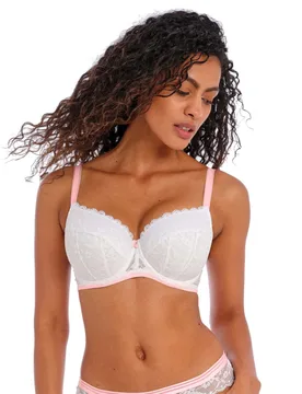 Offbeat Wired Padded Balcony Bra C-H White female - Freya - FashionsVida