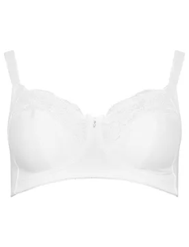 Women's Lace Trim Bra in White Size: 32D - White - Size: 32D - M&Co - FashionsVida
