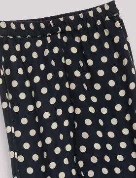 Pantalones anchos de mujer amplios con estampado de lunares y cintura elástica - Niza - FashionsVida