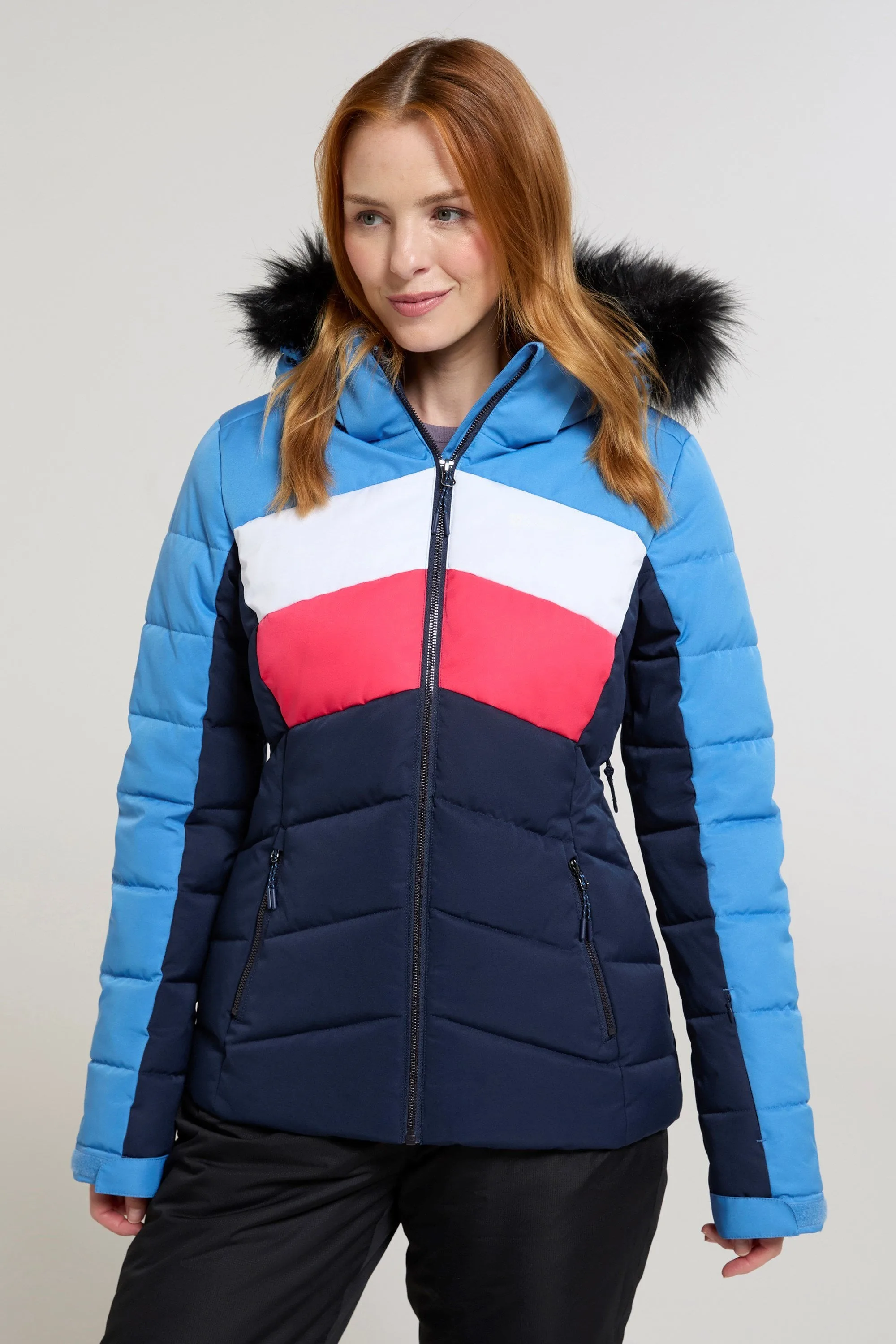 Cascade Womens Padded Ski Jacket - Blue - Blue - Size: 16 - Mountain Warehouse - FashionsVida