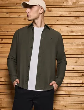 Street One Two Tone Strukturhemd male Grün - Street One MEN - FashionsVida