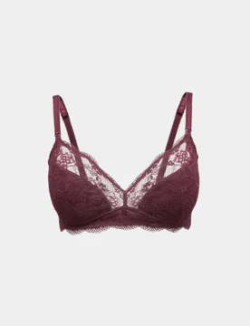 Jasmine Lace Non Wired Maternity Nursing Bra B-H Dark Wine female - M&S - FashionsVida