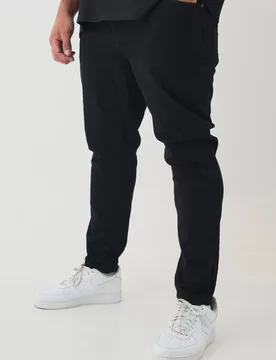 Herren Plus Basic Skinny Fit Jeans Hosen True Black Größe 38 - boohooMAN - FashionsVida
